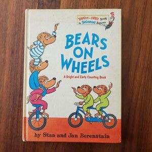 Vintage 1969 Bears On Wheels Berenstain Bears Beginner Books Hardcover Book Club